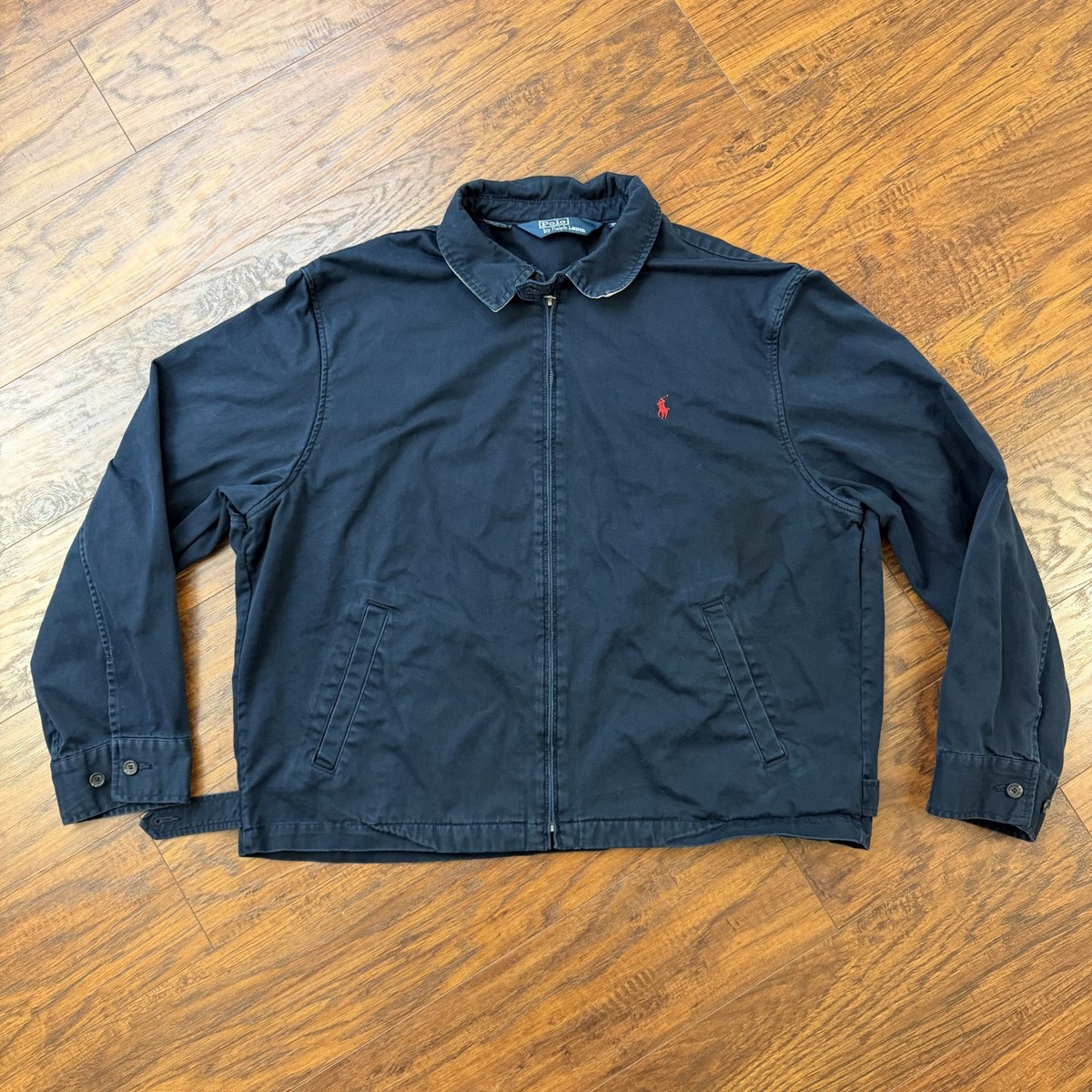 Polo Ralph Lauren Jacket Mens 2XL Blue Loop Collar Full Zip Bi