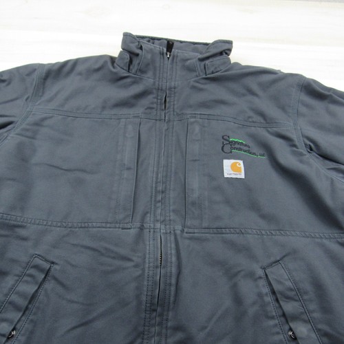 Carhartt Jacket Men Large Blue Gray Full Swing Canvas Zip Insulated Quick Duck - Picture 2 of 17