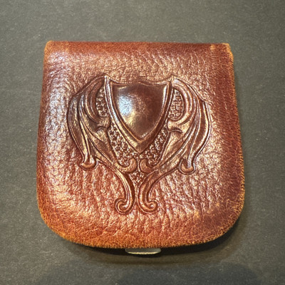Vintage 1920'-30s 'The Sensible Purse' Pig Skin Leather/Tin Coin Purse 