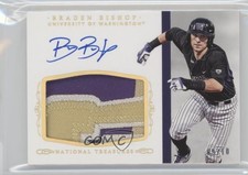 2015 Panini National Treasures College Century Gold /10 Braden Bishop Auto 1lc