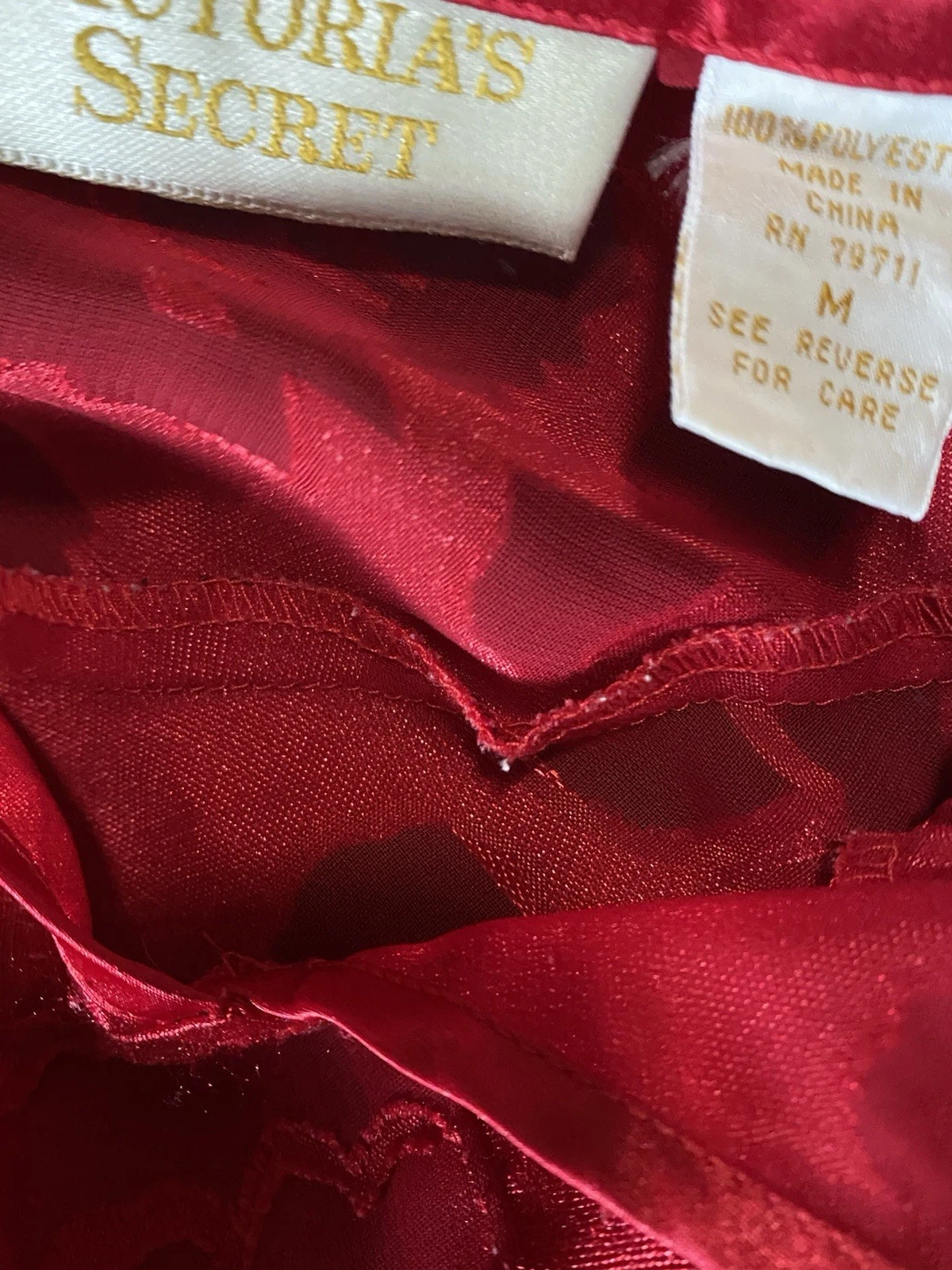 UNDERCOVER Abito Vintage G Label Victoria’s Secrets Rosso Floreale Burnout Slip Coquette M