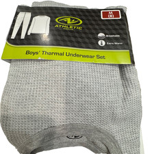 Athletic Works Youth Med Size 8 Thermal Underwear Set Cotton/Polyest ,Warm ,NWT