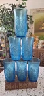 Anchor Hocking Spring Song Daisy Blue 6 Vintage Glasses 6.75” Tall