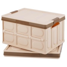 2 Pack Foldable Storage Bin with Lid, 30L Collapsible Plastic Storage Crate, ...
