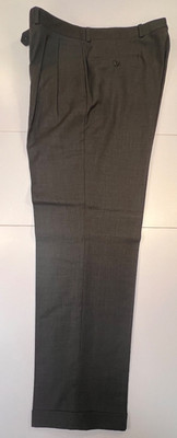 Lauren Ralph Lauren Gray Pure Wool Pleated Cuff Preppy Dress Pant's Men's 34x32
