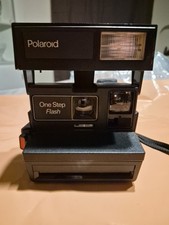 Polaroid One Step Flash Vintage Instant Film Camera Black Collectible UNTESTED 