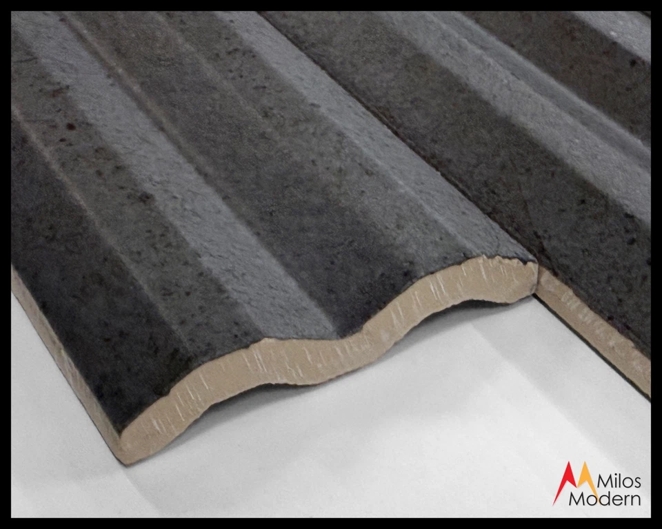 WOW Stripes Tile Black Graphite Stone - Spain 3x12 - 13 Pc/Box 48 Boxes Avail - Image 2 of 4