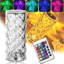 LED Crystal Table Lamp Diamond Rose Night Light Touch Atmosphere Bedside Bar UK