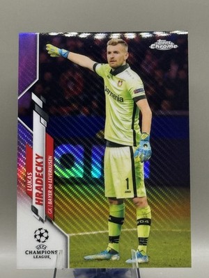 Lukas Hradecky Monaco (Leverkusen kit) 2019-20 Topps Chrome Purple Carbon Fiber