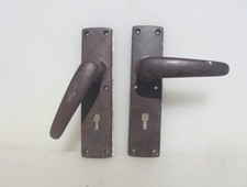 Vintage Bakelite Lever Door Handles Art Deco Plates Antique Old 1930s