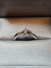 Zales Sterling Silver Twisted Metal Design Cubic Zirconia Ring, Size 8