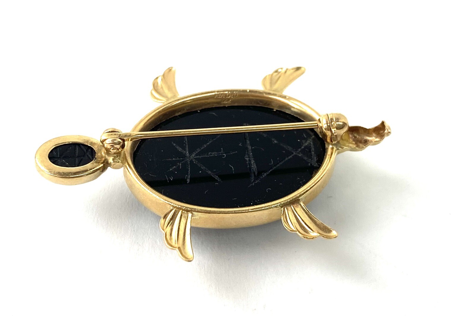 14K Gold Van Dell Scarab onyx Turtle Brooch Pin | eBay