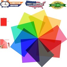 9-Pack Color Correction Gel Light Filter Sheets - 11.7x8.3" Transparent PVC O...