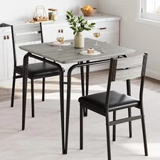3 Piece Dining Table Set for 2 ,Modern Kitchen Table and 2 Chairs Dinette Set
