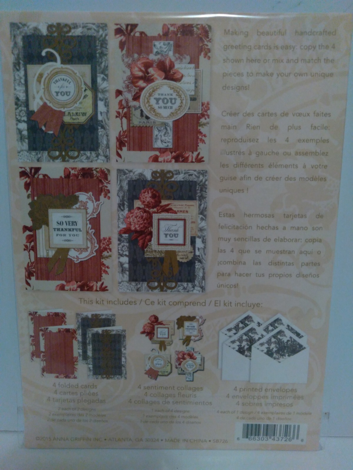 Anna Griffin - New - Metallic Cardstock Layers & 2 Mini Packs Of Thank You Cards