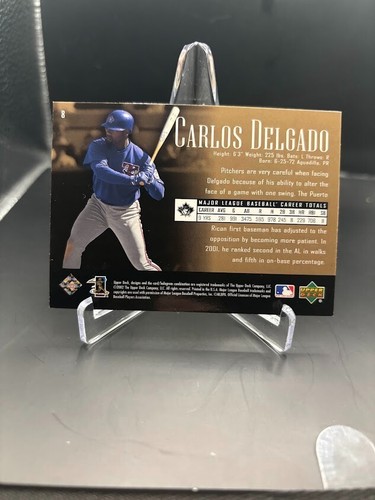 Carlos Delgado 2002 Upper Deck Piece of History #8 Toronto Blue Jays Baseball - Picture 2 of 2