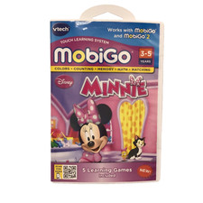 Vtech MobiGo Touch Learning System Game Cartridge Minnie Mouse w/ 5 Learning New