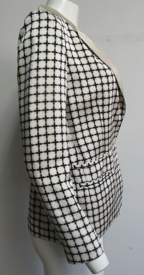 Blazer JOIE Negro a Cuadros Crema Talla 4 Foto 2 de 4