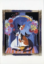 Rosina Wachtmeister - Three Cats - Set of Ten Vintage Notecards