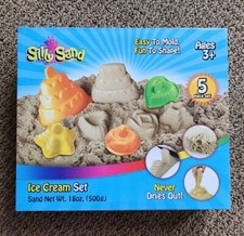 SILLY SAND Ice Cream set with molds, 18oz Never dries out Easy to mold  shape