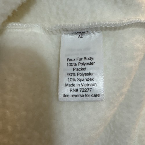 Women's Croft & Barrow Size 2X Faux Fur/ Sherpa Button Up Jacket Off-white - Picture 6 of 7