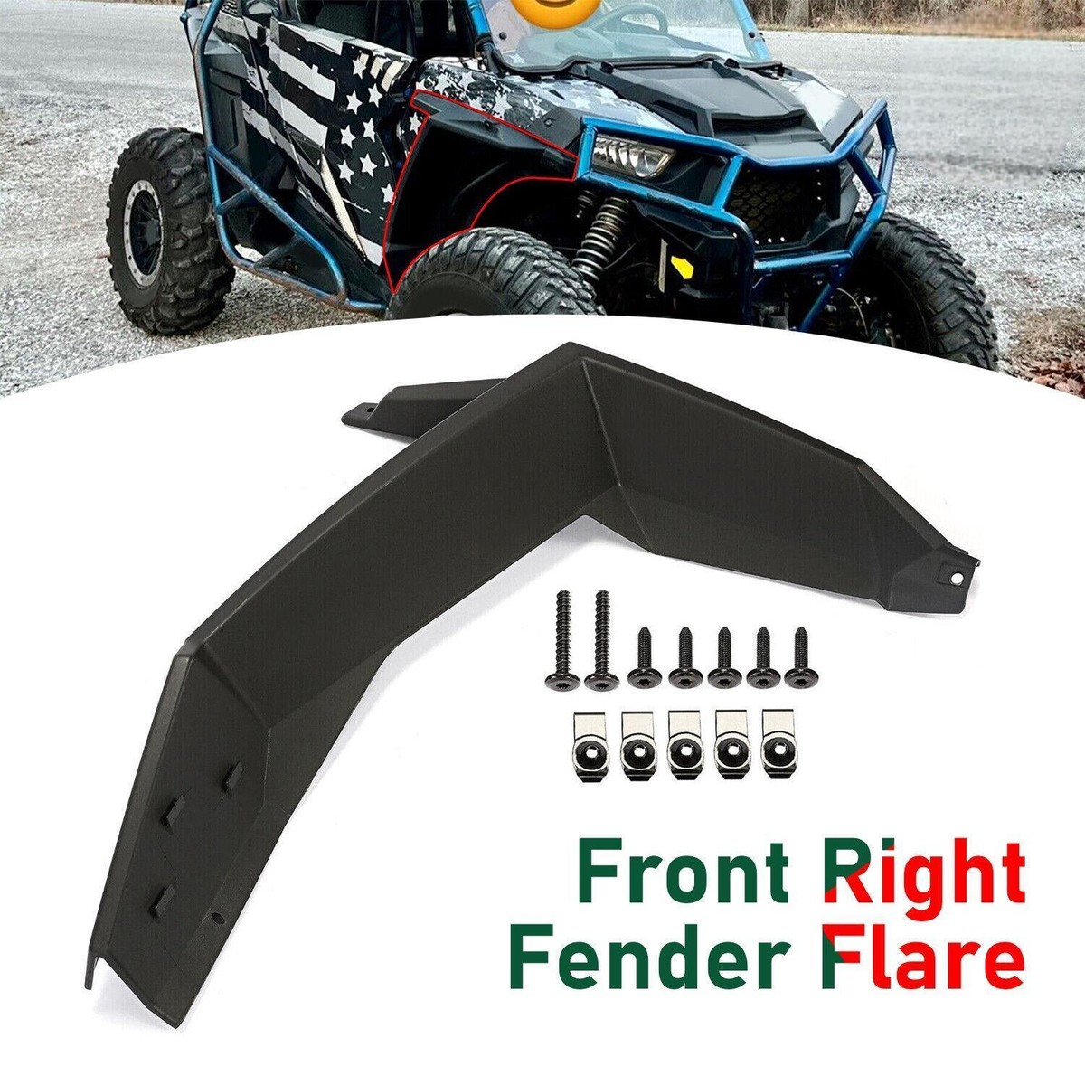 Front Right Fender Flares Flair For 14-23 Polaris RZR 900/ xp4