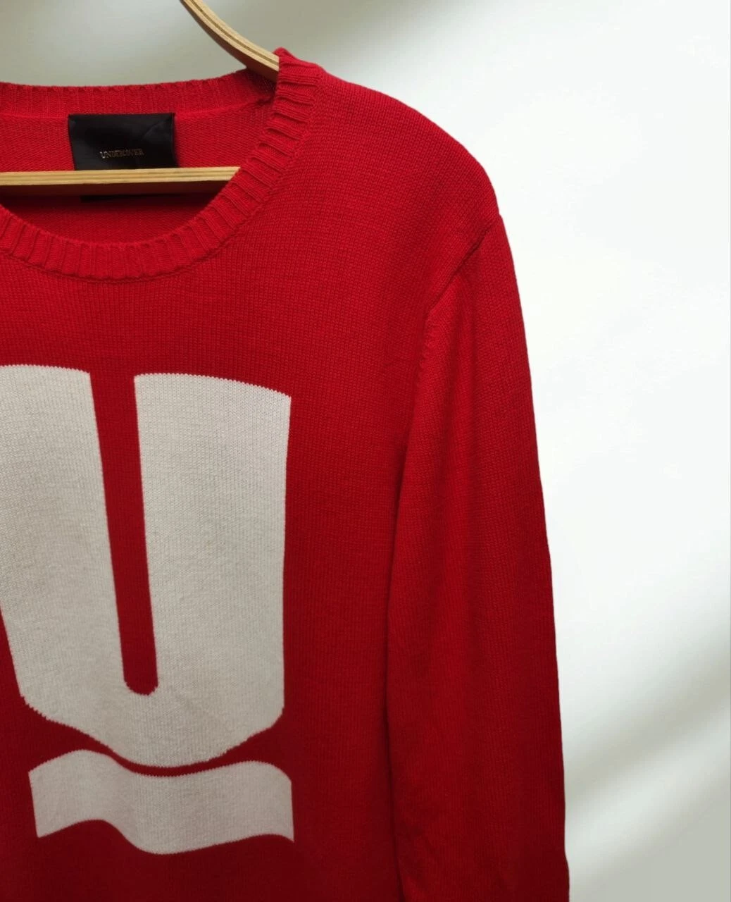 UNDERCOVER Felpa Sottocoperta Maglia Rossa Giapponese Grande Logo Taglia L