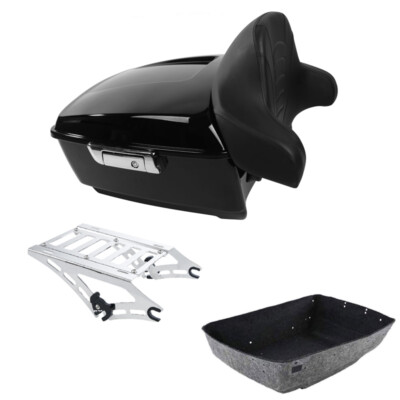 King Trunk Backrest Chrome Mount Rack Fit For Harley Tour Pak Road Glide 14-2025