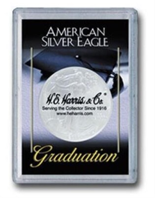 American Silver Eagle Frosty Coin Case Gift For Graduation 2x3 Snaplock Holder