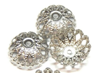 30stk Edelstahl Perlenkappen 12mm Metall Spacer Schmuck Zwischenperlen  M581