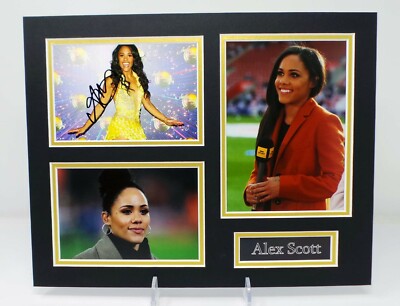 Alex Scott Football Presenter Signed Mounted Sexy Photo Display