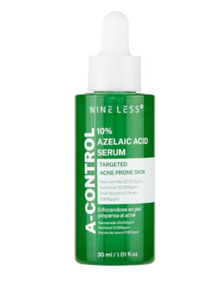 Nine Less A-Control 10% Azelaic Acid Serum Targeted Acne Prone Skin 1.01 fl oz