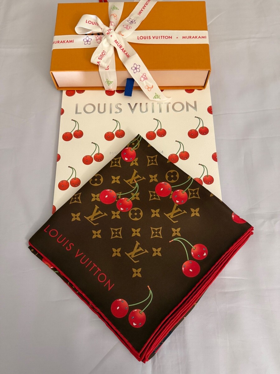 SALE❗️SALE(LOUIS VUITTON❗️)シルクスカーフ正規品 Louis Vuitton Murakami Cherry Silk Scarf Square 90 🍒LV x TM