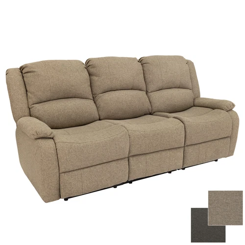 Charles 80" Cloth Double RV Wall Hugger Recliner Sofa Couch With Console Oatmeal