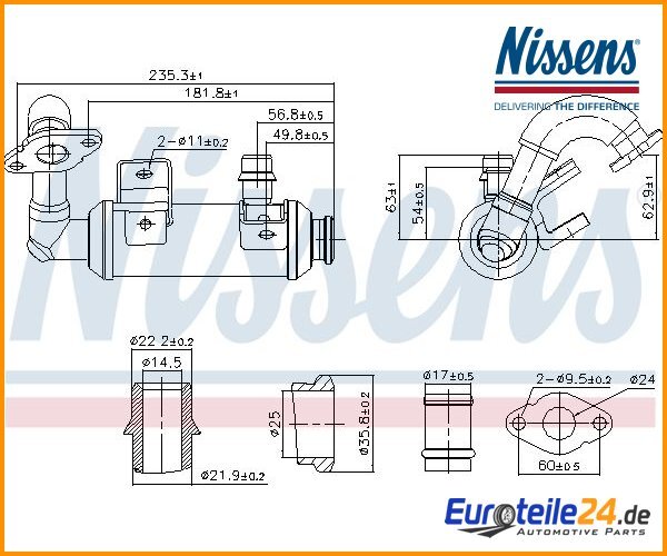 KüHler, AbgasrüCkfüHrung ** First Fit ** Nissens 989407-image