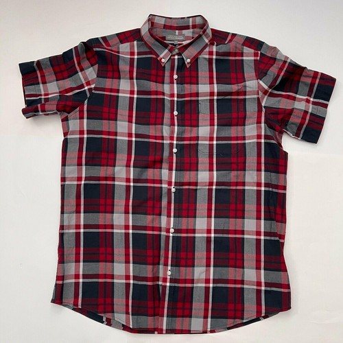 Denver Hayes Mens Classic Fit Red Plaid 