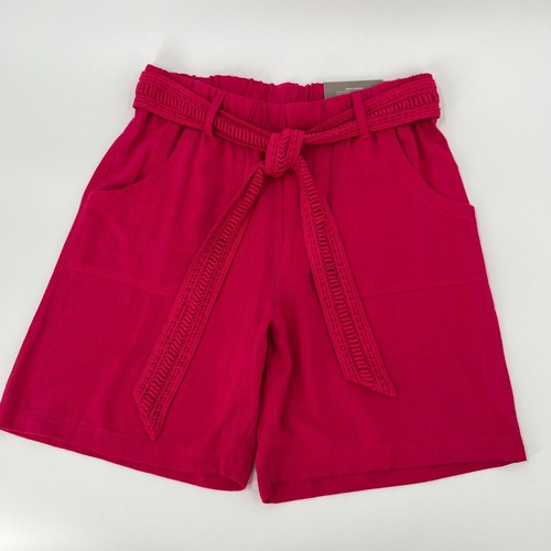 Soft Surroundings Shorts Womens Small Linen High Rise 30x6.5 Pink Tie Cruise + - Bild 9 von 14
