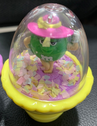 Vintage 2003 M&M Set of 2 Easter Push Down Candy Topper Toy Peanut Plain #1 - Picture 3 of 3