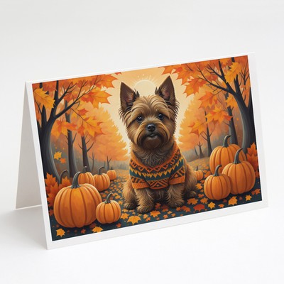 Cairn Terrier Fall Greeting Cards and Envelopes Pack of 8 DAC1031GCA7P