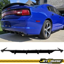 Fits 11-14 Dodge Charger Aero 4 Fin MDP Type Rear Bumper Lip Valance Diffuser PU