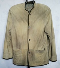 GIACCA UOMO VINTAGE ITALLO OKTOBERFEST DIRNDL TYROL BEIGE PELLE US42 EU52
