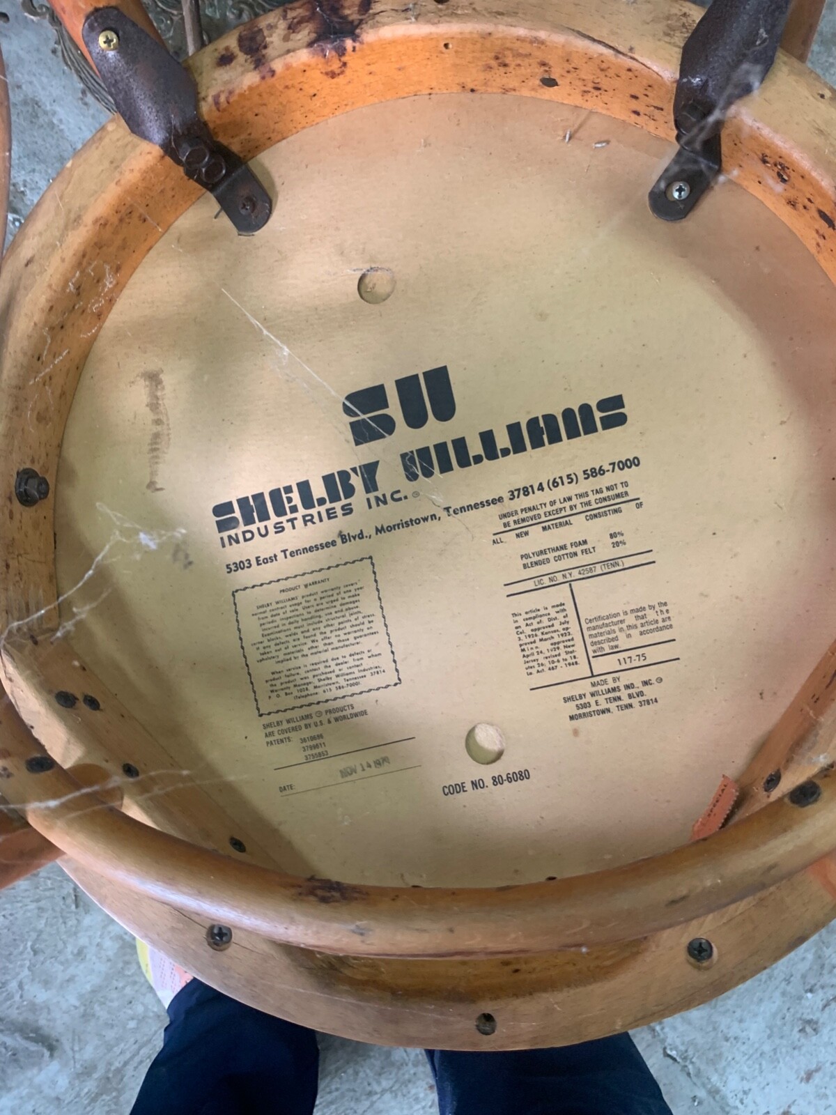 MCM Early Vintage Western Shelby Williams Arm Chair Mid Century Vinyl 1979