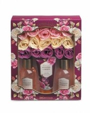 Gift Set For Women Shower Gel Body Cream Bubble Bath Rose Soap