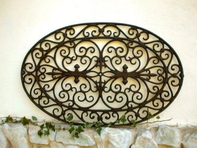 ANTIKAS Alfombrilla de estilo rústico - decorada con filigrana, alfombrilla resistente a la intemperie rejilla ovalada