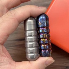 Titanium Damascus PEI Pill Holder Case Container Organizer Waterproof EDC Boxes
