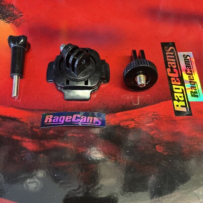 Rotating Convex Curved Helmet Surface  CAMERA MOUNT 1/4 -20 for Gopro Sony Drift