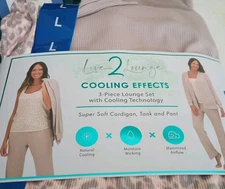 Live 2 Lounge Women's 3-piece Lounge Set, Tan, Size L. AO
