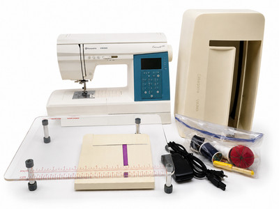 Husqvarna Viking Emerald 183 Sewing Machine Tested w Case Pedal Ext Table