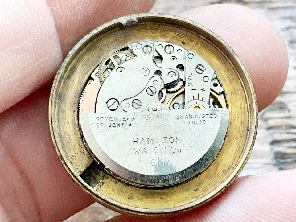 Vintage HAMILTON Automatic 17J Cal. 614 Wristwatch Movement AS IS Parts / Repair - Image 2 of 4