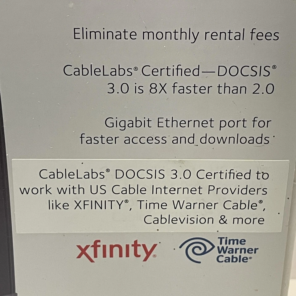 NETGEAR CM400 DOCSIS 3.0 High Speed Cable Modem 340Mbps Gigabit Xfinity Spectrum - Image 3 of 4